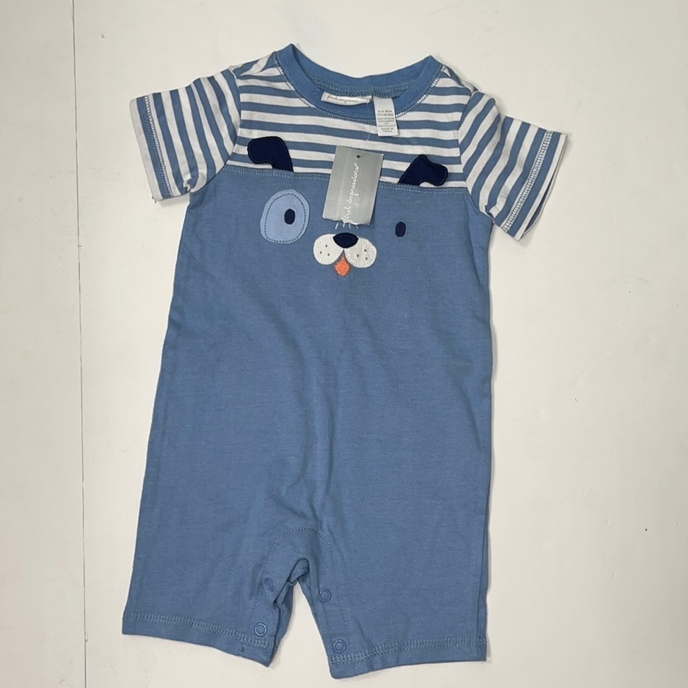 NEW FIRST IMPRESSIONS WASHED BLUE ONSIE 6-9 MONTHS